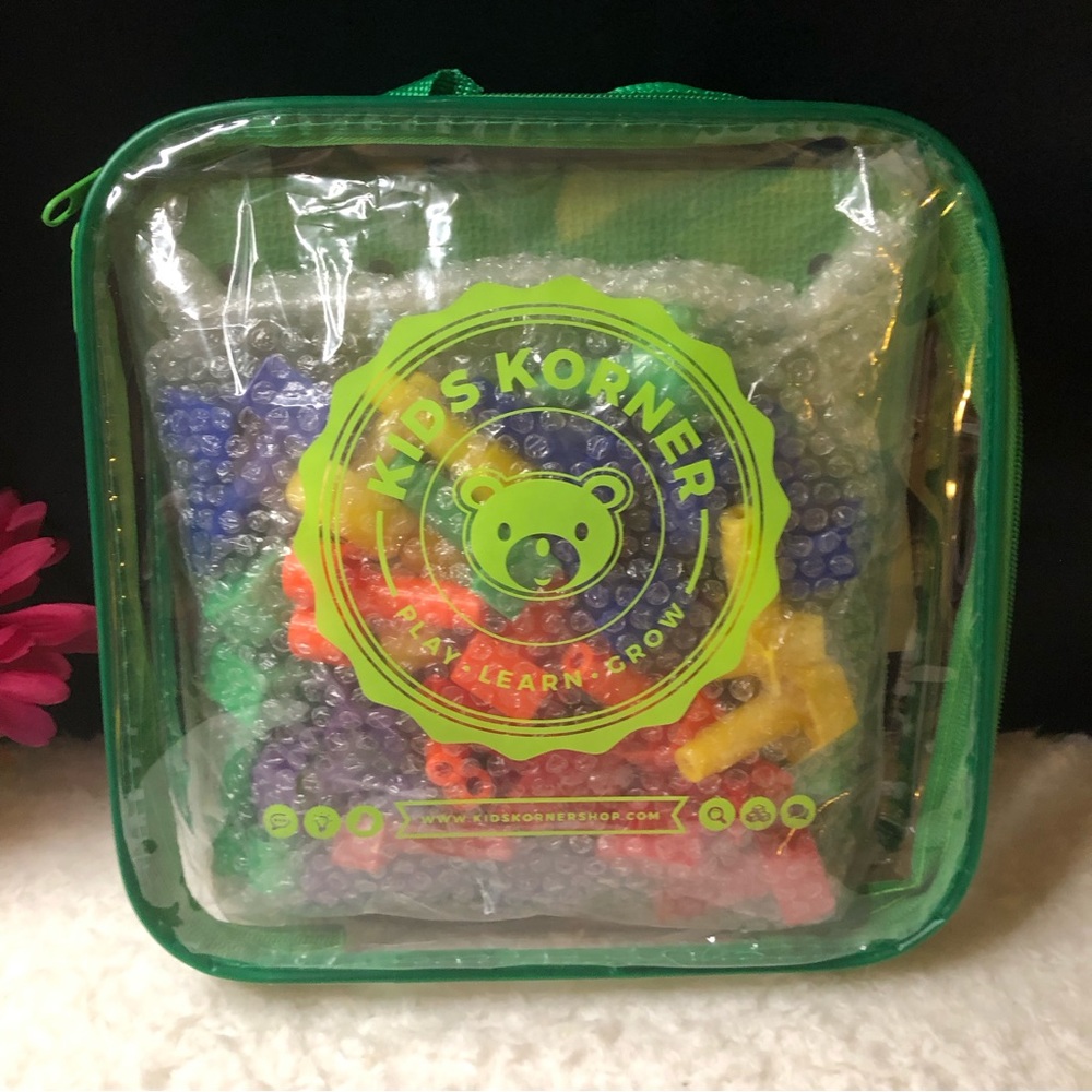 New Kids Korner Lacing & Pegboard Learning Kit With Travel/Storage Tote